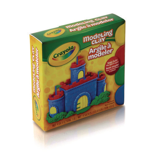 Modeling Clay Assortment, 4 Oz Of Each Color Blue/green/red/yellow, 1 Lb