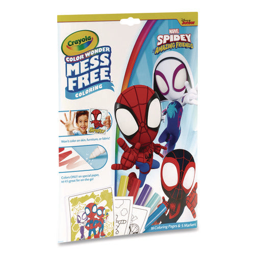 Spidey And His Amazing Friends Color Wonder Kit, Includes Five Markers, Ages 3 And Up, 18 Pages