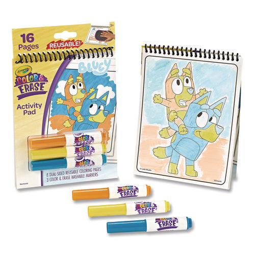 Bluey Color And Erase Reusable Activity Pad, Includes Three Markers, Ages 3 And Up, 16 Pages
