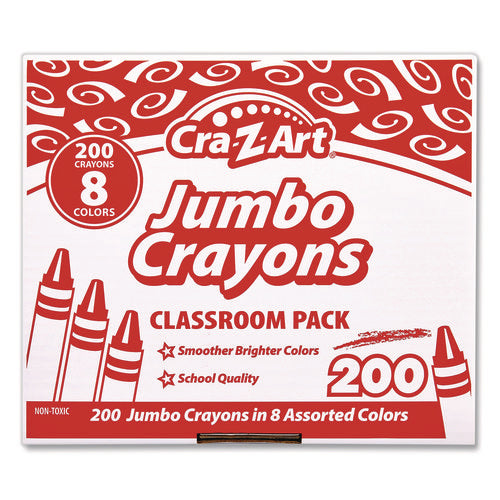 Jumbo Crayons, 8 Assorted Colors, 200/pack