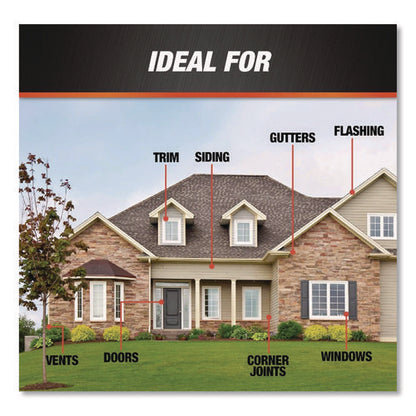Silicone Plus Premium Window, Door And Siding 100% Silicone Sealant, 9.8 Oz Tube, Black