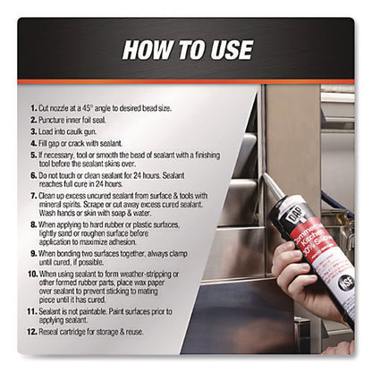 Commercial Kitchen Silicone Sealant, 9.8 Oz Tube, White