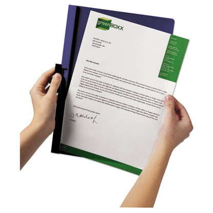 Duraclip Report Cover, Clip Fastener, 8.5 X 11, Holds 30 Sheets, Clear/black, 25/box