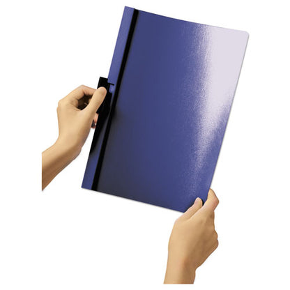 Duraclip Report Cover, Clip Fastener, 8.5 X 11, Holds 30 Sheets, Clear/black, 25/box