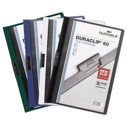 Duraclip Report Cover, Clip Fastener, 8.5 X 11, Holds 60 Sheets, Clear/black, 25/box