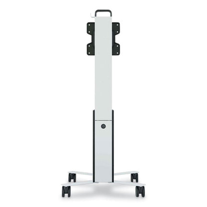 Mobile Tv Cart Coworksation, Engineered Wood, 3 Shelves, Supports 40 Lb, 22.5" X 22.6" X 50.89", White