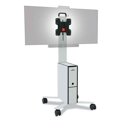 Mobile Tv Cart Coworksation, Engineered Wood, 3 Shelves, Supports 40 Lb, 22.5" X 22.6" X 50.89", White
