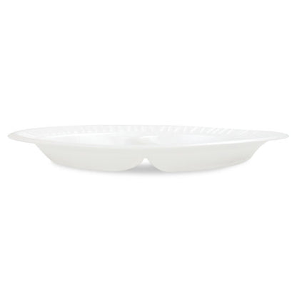 Concorde Foam Plate, 3-compartment Plate, 10.25" Dia, White, 125/pack, 4 Packs/carton