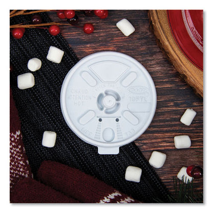 Lift N' Lock Plastic Hot Cup Lids, Fits 10 Oz Hot Cups, White, 1,000/carton