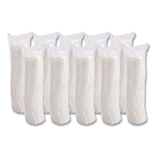 Lift N' Lock Plastic Hot Cup Lids, Fits 10 Oz Hot Cups, White, 1,000/carton