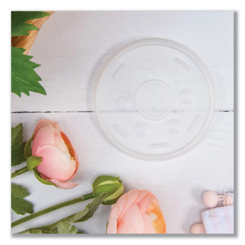 Plastic Cold Cup Lids, Fits 10 Oz Cold Cups, Translucent, 100/pack, 10 Packs/carton
