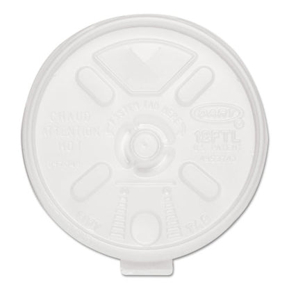 Lift N' Lock Plastic Hot Cup Lids, With Straw Slot, Fits 10 Oz To 14 Oz Hot Cups, Translucent, 100/sleeve, 10 Sleeves/carton