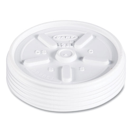 Plastic Lids For Foam Cups, Bowls And Containers, Vented, Fits 6 Oz To 14 Oz, White, 100/pack, 10 Packs/carton
