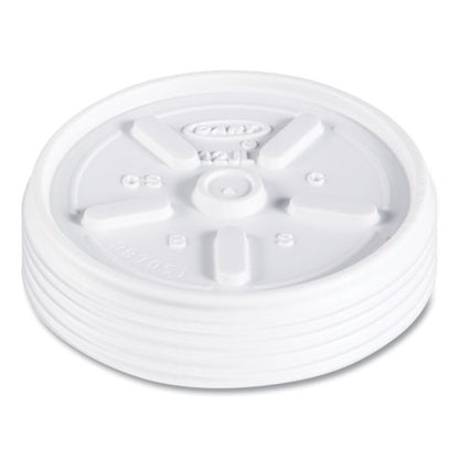 Plastic Lids For Foam Cups, Bowls And Containers, Vented, Fits 6 Oz To 14 Oz, White, 100/pack, 10 Packs/carton