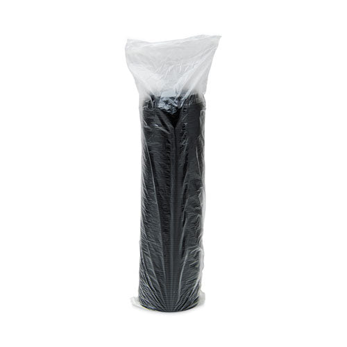 Cappuccino Dome Sipper Lids, Fits 12 Oz To 24 Oz Hot Cups, Plastic, Black, 100/pack, 10 Packs/carton