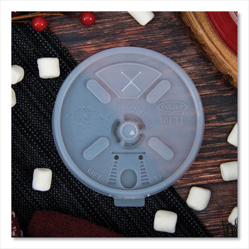 Lift N' Lock Plastic Hot Cup Lids With Straw Slot, Fits 12 Oz To 24 Oz Hot Cups, Plastic, Translucent, 100/pack, 10 Packs/ct