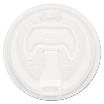 Optima Reclosable Lid, Fits 12 Oz To 24 Oz Hot Cups, Plastic, White, 100/pack, 10 Packs/carton