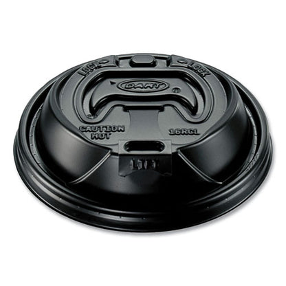 Optima Reclosable Lid, Fits 12 Oz To 24 Oz Hot Cups, Plastic, Black, 100/pack, 10 Packs/carton