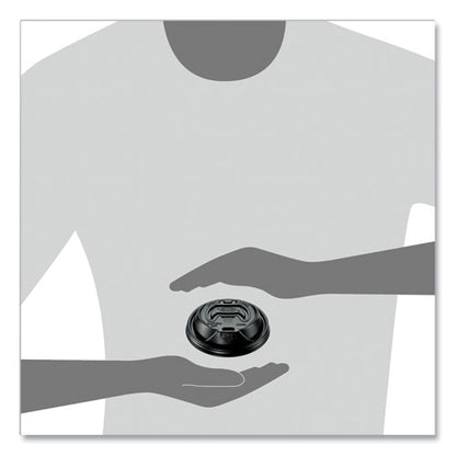 Optima Reclosable Lid, Fits 12 Oz To 24 Oz Hot Cups, Plastic, Black, 100/pack, 10 Packs/carton
