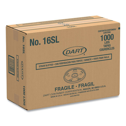 Plastic Lids, Straw-slot Lid, Fits 12 Oz To 24 Oz Hot/cold Foam Cups, Translucent, 100/pack, 10 Packs/carton