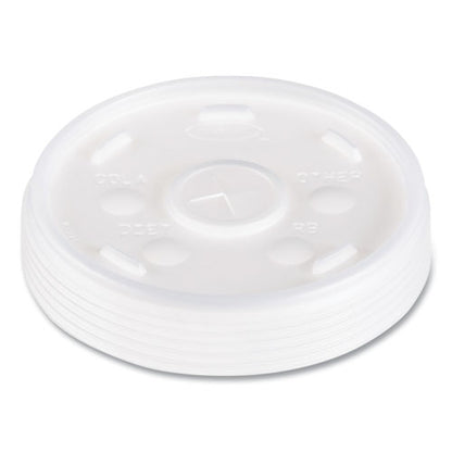 Plastic Lids, Straw-slot Lid, Fits 12 Oz To 24 Oz Hot/cold Foam Cups, Translucent, 100/pack, 10 Packs/carton