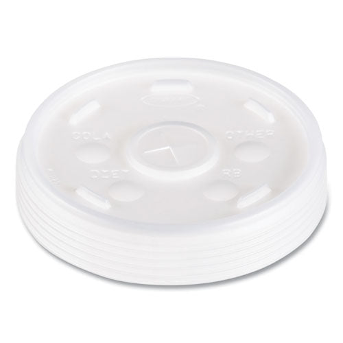 Plastic Lids, Straw-slot Lid, Fits 12 Oz To 24 Oz Hot/cold Foam Cups, Translucent, 100/pack, 10 Packs/carton