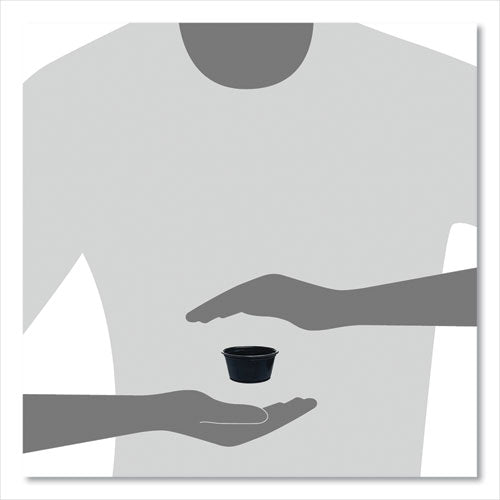 Conex Complements Portion/medicine Cups, 2 Oz, Plastic, Black, 125/bag, 20 Bags/carton