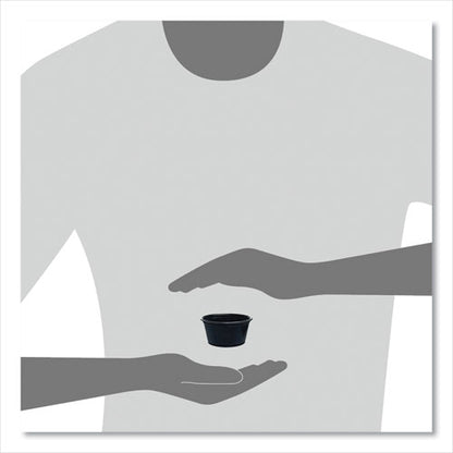 Conex Complements Portion/medicine Cups, 2 Oz, Plastic, Black, 125/bag, 20 Bags/carton