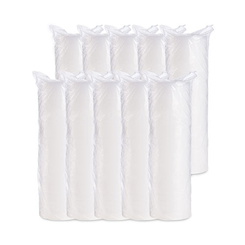 Plastic Lids For Foam Cups, Bowls And Containers, Flat, Vented, Fits 6 Oz To 32 Oz, Translucent, 100/pack, 10 Packs/carton