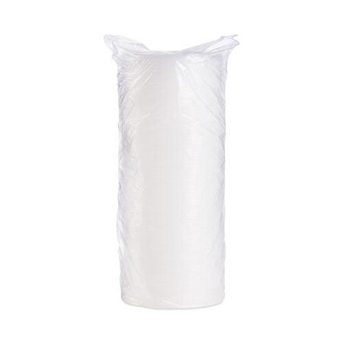 Plastic Lids For Foam Cups, Bowls And Containers, Flat, Vented, Fits 6 Oz To 32 Oz, Translucent, 100/pack, 10 Packs/carton