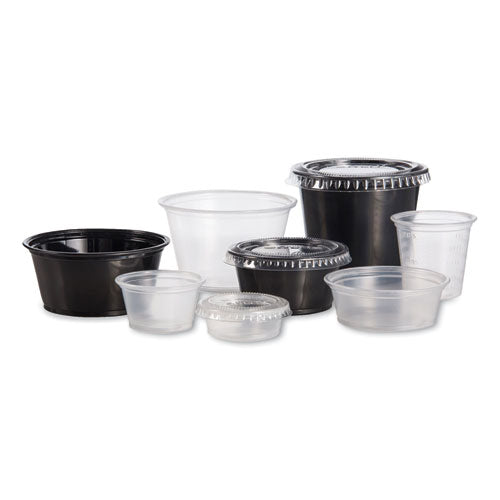 Conex Complements Portion/medicine Cups, 3.25 Oz, Plastic, Black, 125/bag, 20 Bags/carton