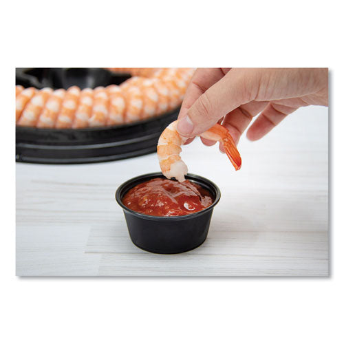 Conex Complements Portion/medicine Cups, 3.25 Oz, Plastic, Black, 125/bag, 20 Bags/carton