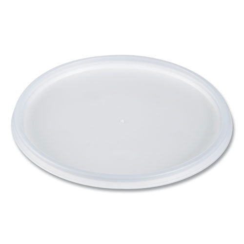 Plastic Lids For Foam Containers, Flat, Vented, Fits 24 Oz To 32 Oz, Translucent, 100/pack, 5 Packs/carton