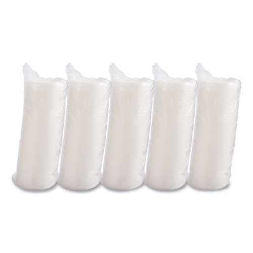 Plastic Lids For Foam Containers, Flat, Vented, Fits 24 Oz To 32 Oz, Translucent, 100/pack, 5 Packs/carton