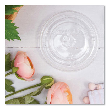 Pete Flat Straw-slot Cold Cup Lids, Fits 16 Oz To 24 Oz Cold Cups, Plastic, Clear, 100/pack, 10 Packs/carton