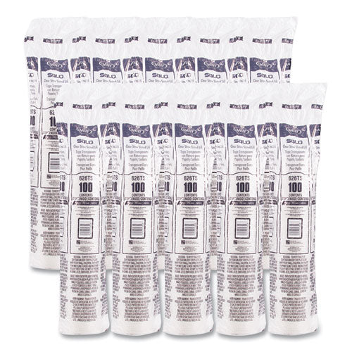 Pete Flat Straw-slot Cold Cup Lids, Fits 16 Oz To 24 Oz Cold Cups, Plastic, Clear, 100/pack, 10 Packs/carton