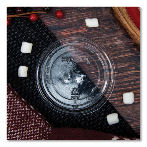 Straw-slot Cold Cup Lids, Fits 9 Oz To 20 Oz Cold Cups, Plastic, Clear, 100/sleeve, 10 Sleeves/carton