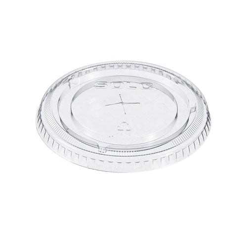 Straw-slot Cold Cup Lids, Fits 9 Oz To 20 Oz Cold Cups, Plastic, Clear, 100/pack
