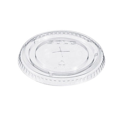 Straw-slot Cold Cup Lids, Fits 9 Oz To 20 Oz Cold Cups, Plastic, Clear, 100/pack