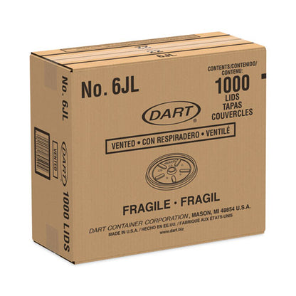 Plastic Lids For Foam Containers, Vented, Fits 3.5 Oz To 6 Oz, White, 100/pack, 10 Packs/carton