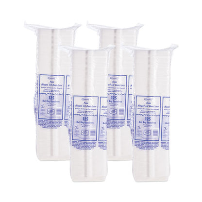 Foam Hinged Lid Container, Hot Dog Container, 3.8 X 7.1 X 2.3, White, 125/bag, 4 Bags/carton