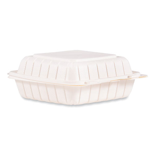 Hinged Lid Containers, 8.25 X 8 X 3, White, Plastic, 150/carton
