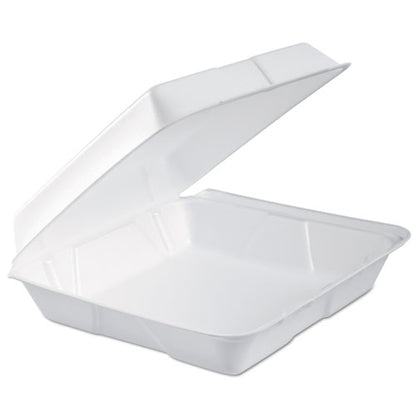 Foam Hinged Lid Container, Performer Perforated Lid, 9.3 X 9.5 X 3, White, 100/bag, 2 Bag/carton