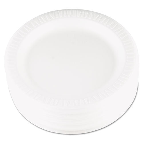 Quiet Classic Laminated Foam Dinnerware, Plate, 9" Dia, White, 500/carton