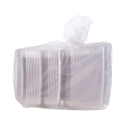 Staylock Clear Hinged Lid Containers, 3 Compartments, 8.6 X 9 X 3, Clear, Plastic, 100/packs, 2 Packs/carton