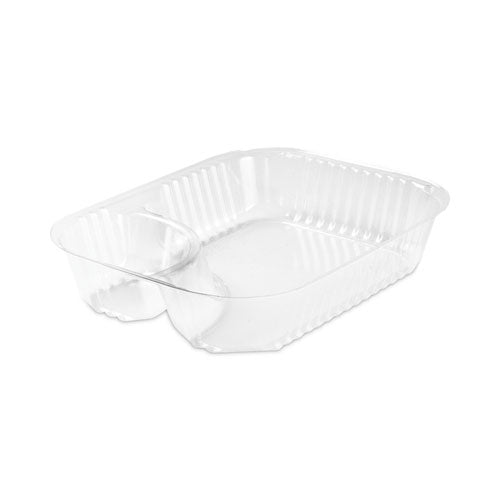 Clearpac Large Nacho Tray, 2 Compartments, 3.3 Oz, 6.2 X 6.2 X 1.6, Clear, Plastic, 500/carton