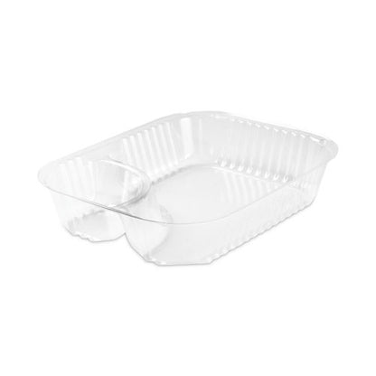 Clearpac Large Nacho Tray, 2 Compartments, 3.3 Oz, 6.2 X 6.2 X 1.6, Clear, Plastic, 500/carton
