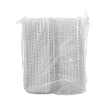 Clearseal Hinged-lid Plastic Containers, 3 Compartments, 9.4 X 8.9 X 3, Plastic, 100/bag, 2 Bags/carton