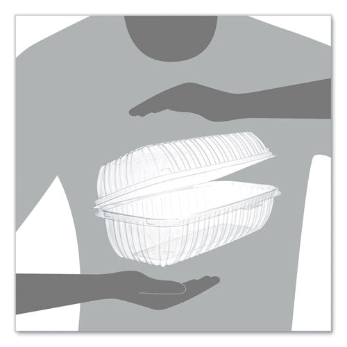 Showtime Clear Hinged Containers, Hoagie Container, 29.9 Oz, 5.1 X 9.9 X 3.5, Clear, Plastic, 100/bag, 2 Bags/carton