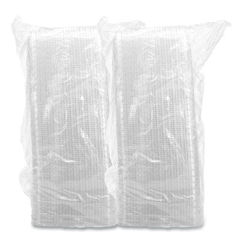 Showtime Clear Hinged Containers, Hoagie Container, 29.9 Oz, 5.1 X 9.9 X 3.5, Clear, Plastic, 100/bag, 2 Bags/carton
